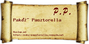 Pakó Pasztorella névjegykártya